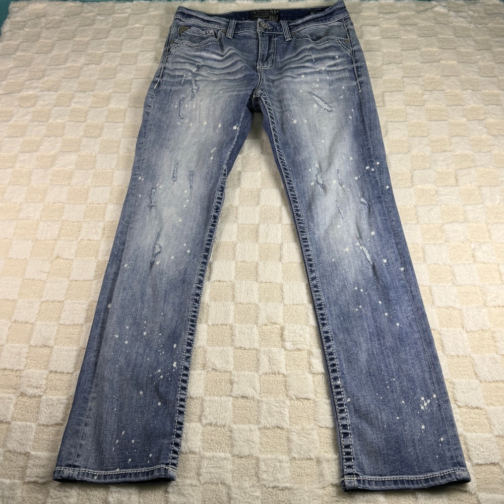 Salvage Supply Co Havoc Straight Slim Fit Jeans Distressed Denim‎ Men's Size 33